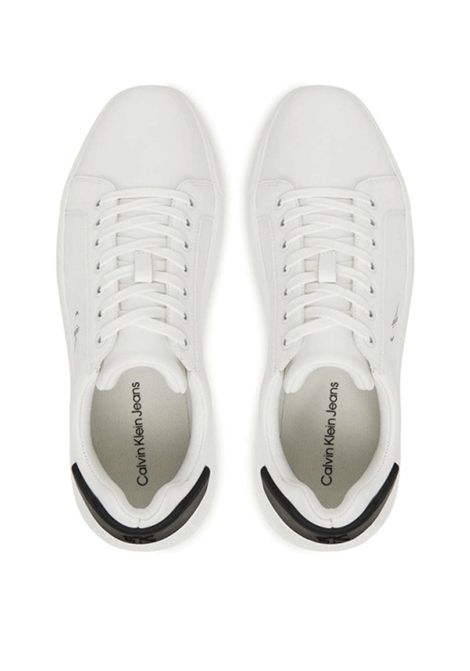 Scarpe Calvin Klein Chunky Cupsole RU Leather Bianco Nero Uomo CALVIN KLEIN | Sneakers | YM0YM01296-01W